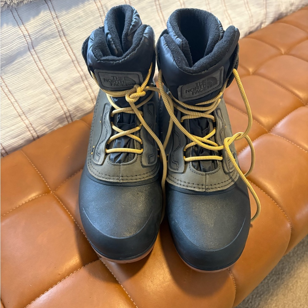 The North Face Black and Yellow Winter Boots